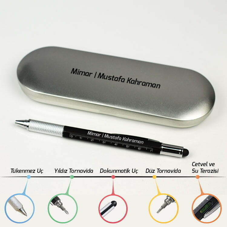 Kişiye İsme Özel Fonksiyonel Metal Mühendis Kalemi