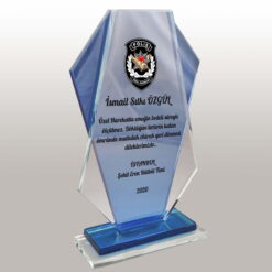 Polis Hizmet Anısı Kristal Plaket ŞLT-104