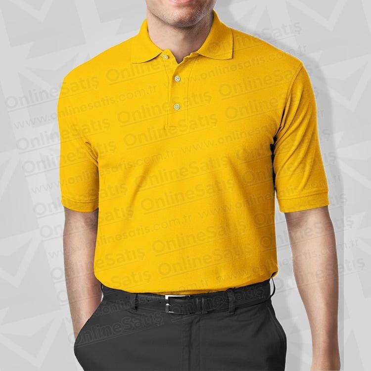 Amerikan Pike Lacoste Polo Yaka Tişört (Özel Üretim) 2 Sari Lacoste Yaka Logo Baskili