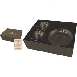 Classic Shop 39 Sıvama Kutulu Siyah Porselen Fincan Kahve Seti