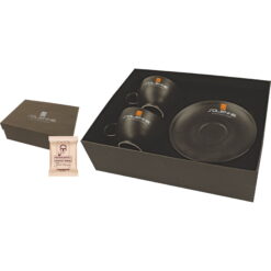 Sıvama Kutulu Siyah Porselen Fincan Kahve Seti