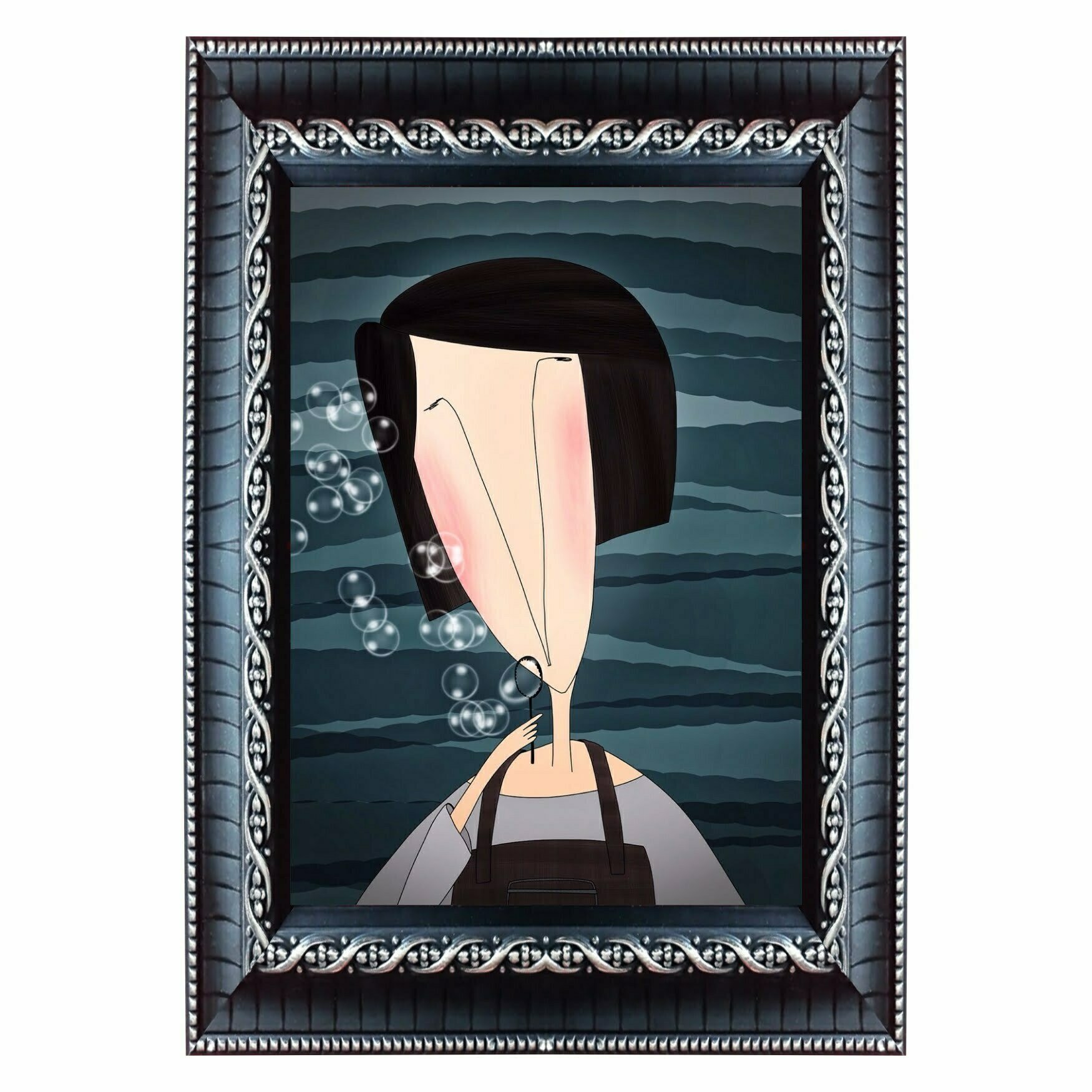 Siyah Dekoratif Camlı Çerçeve - Görsel 2