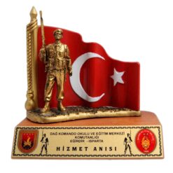 Komando Figürlü Türk Bayraklı Plaket