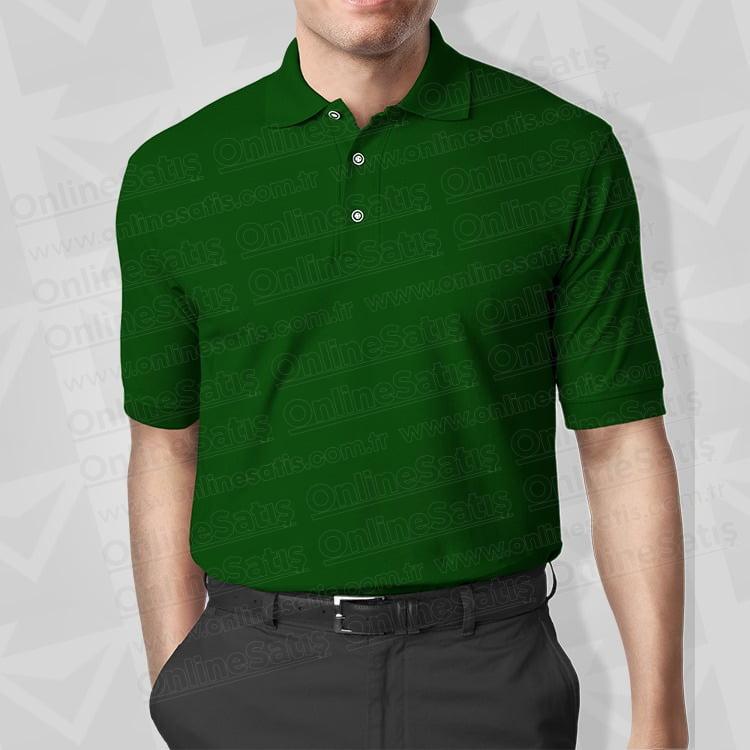 Amerikan Pike Lacoste Polo Yaka Tişört (Özel Üretim) 3 Yesil Lacoste Yaka Logo Baskili