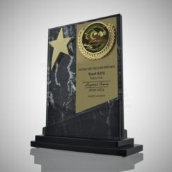 Askeri Hizmet Anısı Yıldız Fasetli Kristal Cam Plaket ŞLT-114