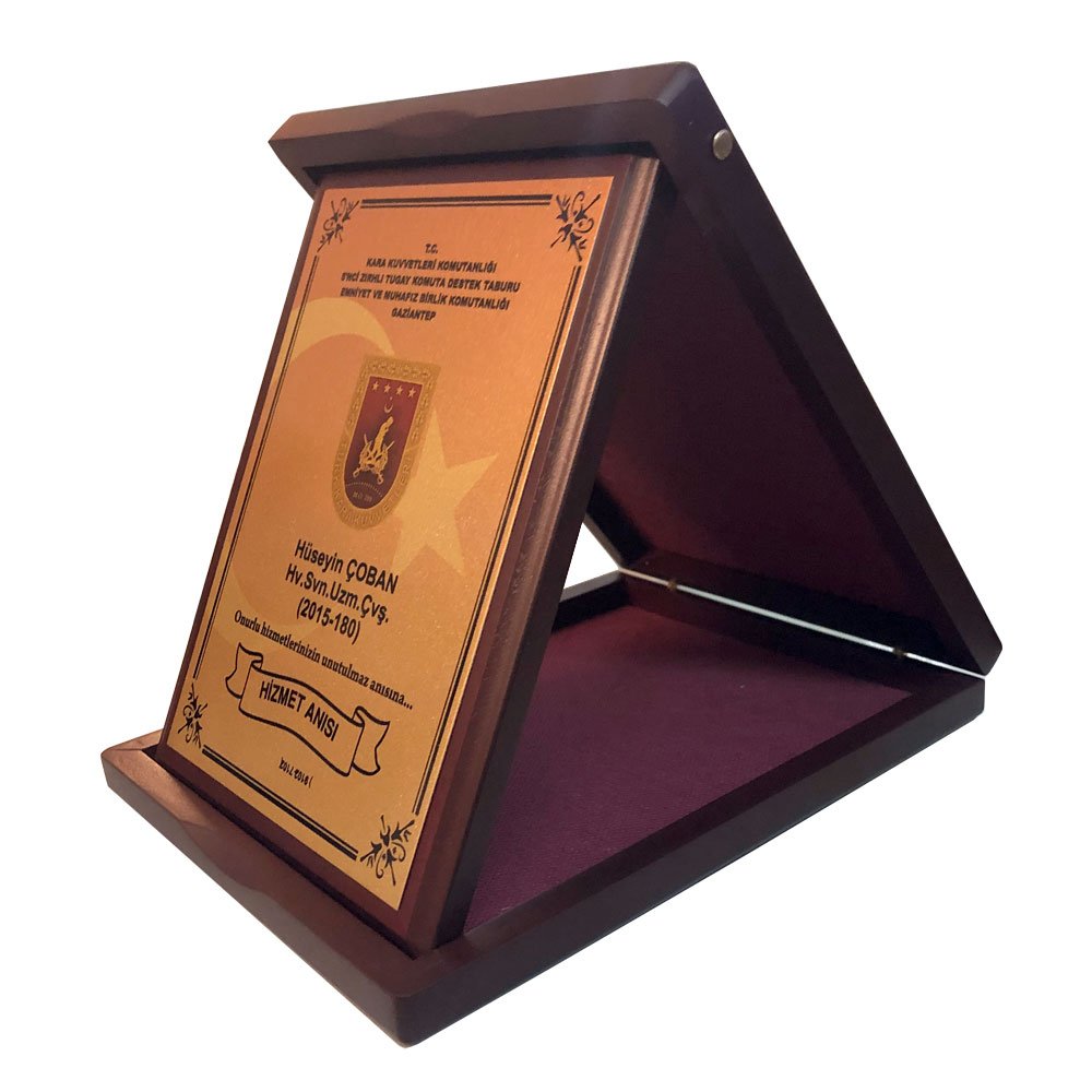 Ahşap Kutulu Askeri Plaket 15x20 Dik - Görsel 2