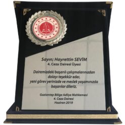 Classic Shop 39 Fasetli Siyah Kadife Teşekkür ve Başarı Albüm Plaketi