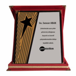 Kırmızı Kadife Özel Tasarım Başarı ve Teşekkür Plaketi
