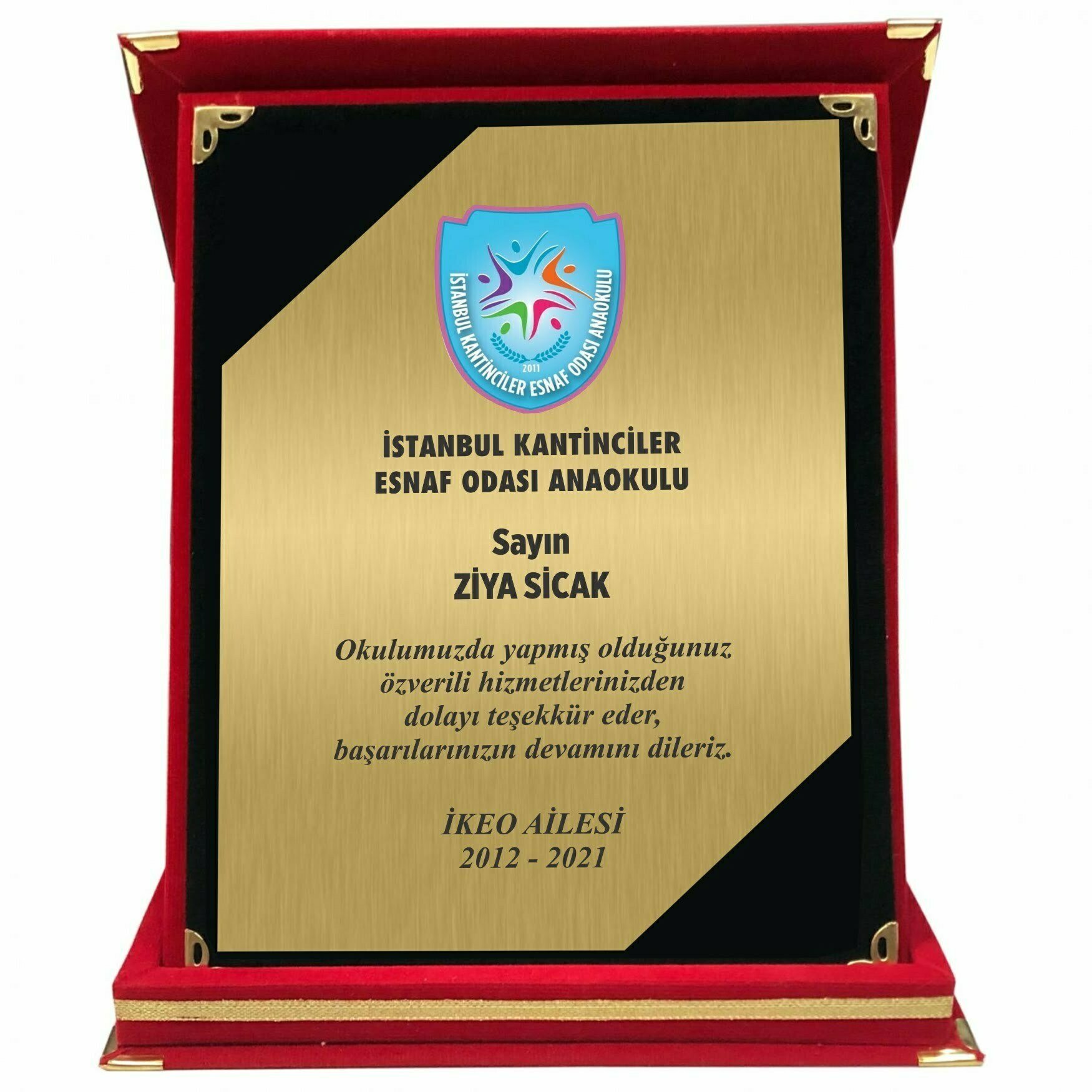 Kırmızı Özel Tasarım Başarı ve Teşekkür Albüm Plaketi