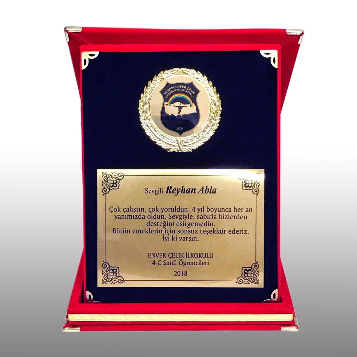 Öğretmene Özel Tasarımlı Fasetli Albüm Plaket