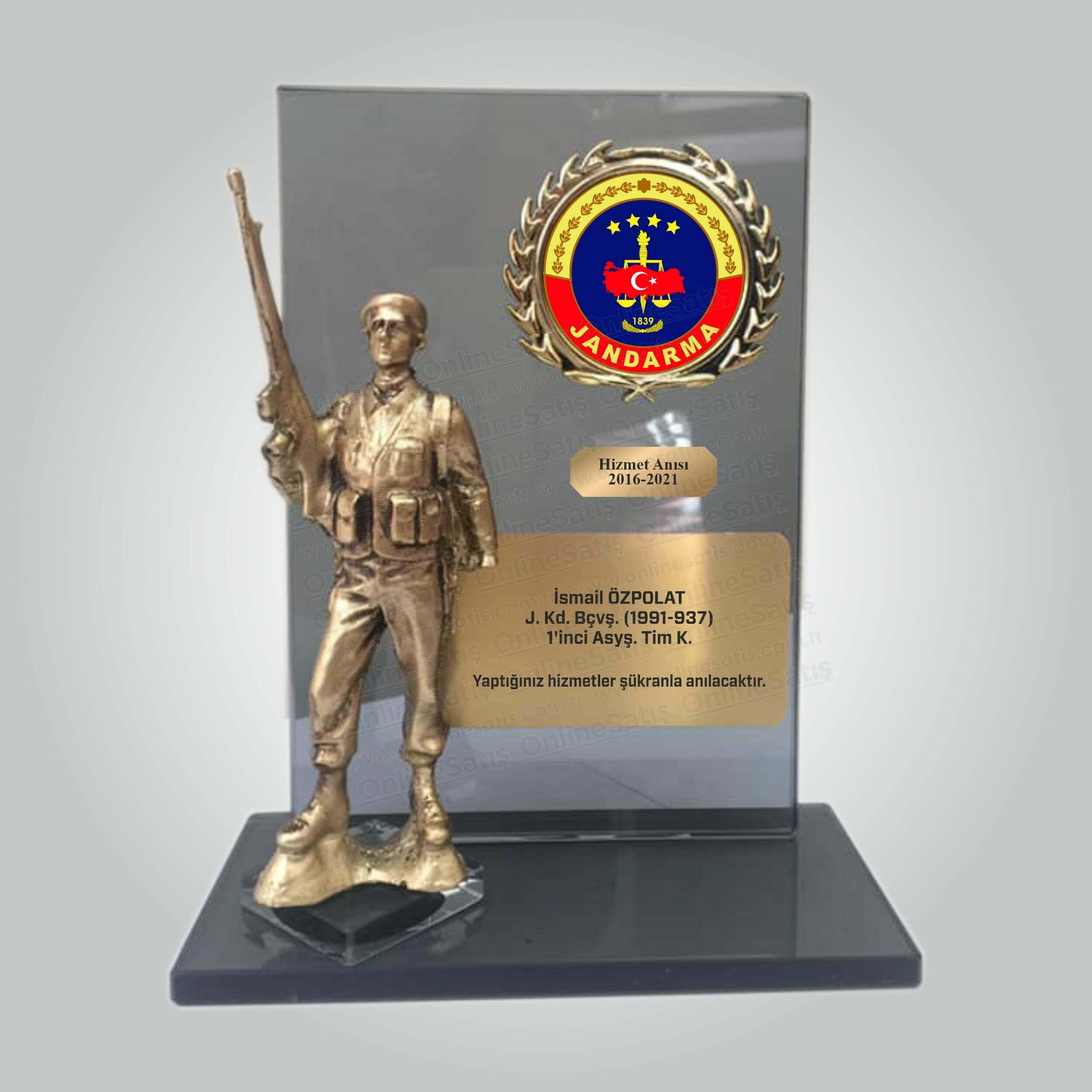 Classic Shop 58 Komando Figürlü Askeri Jandarma Hizmet Anısı Plaket