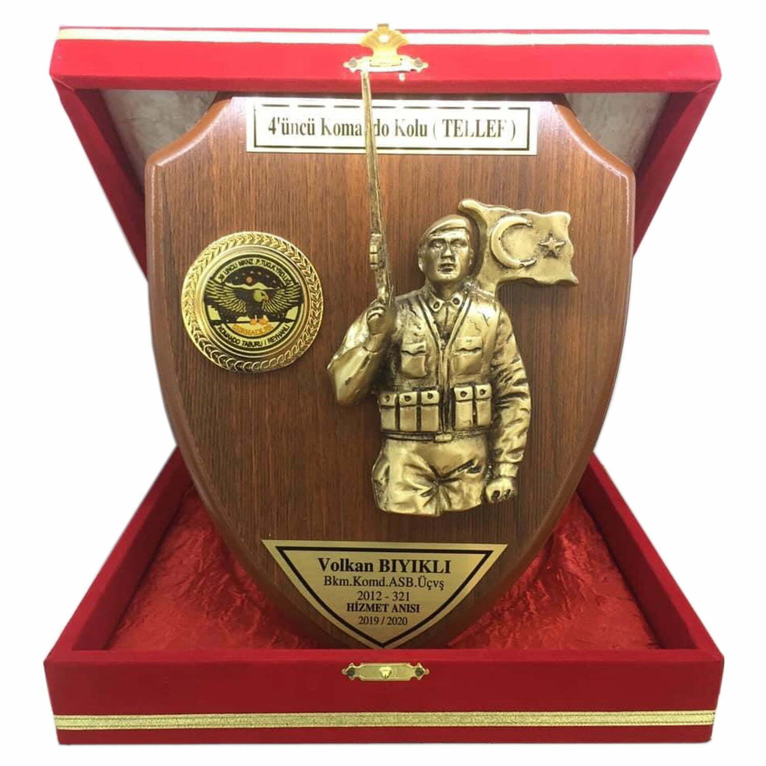 Classic Shop 89 Askeri Komando Figürlü Hizmet Anısı Kalkan Plaket Şilt