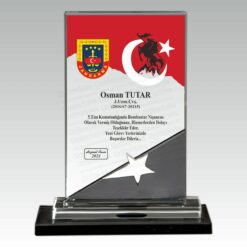 Alternative view of Askeri Hizmet Anısı Yıldızlı Kristal Cam Şilt Plaket