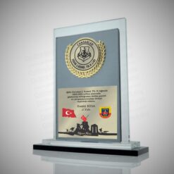 Jandarma Tayin Hizmet Anısı Fasetli Kristal Plaket