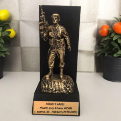 Alternative view of Askeri Komando Biblolu Ahşap Kadife Kutulu Plaket