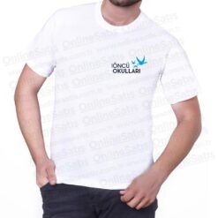 Promosyon Tişört Beyaz Pamuklu Bisiklet Yaka