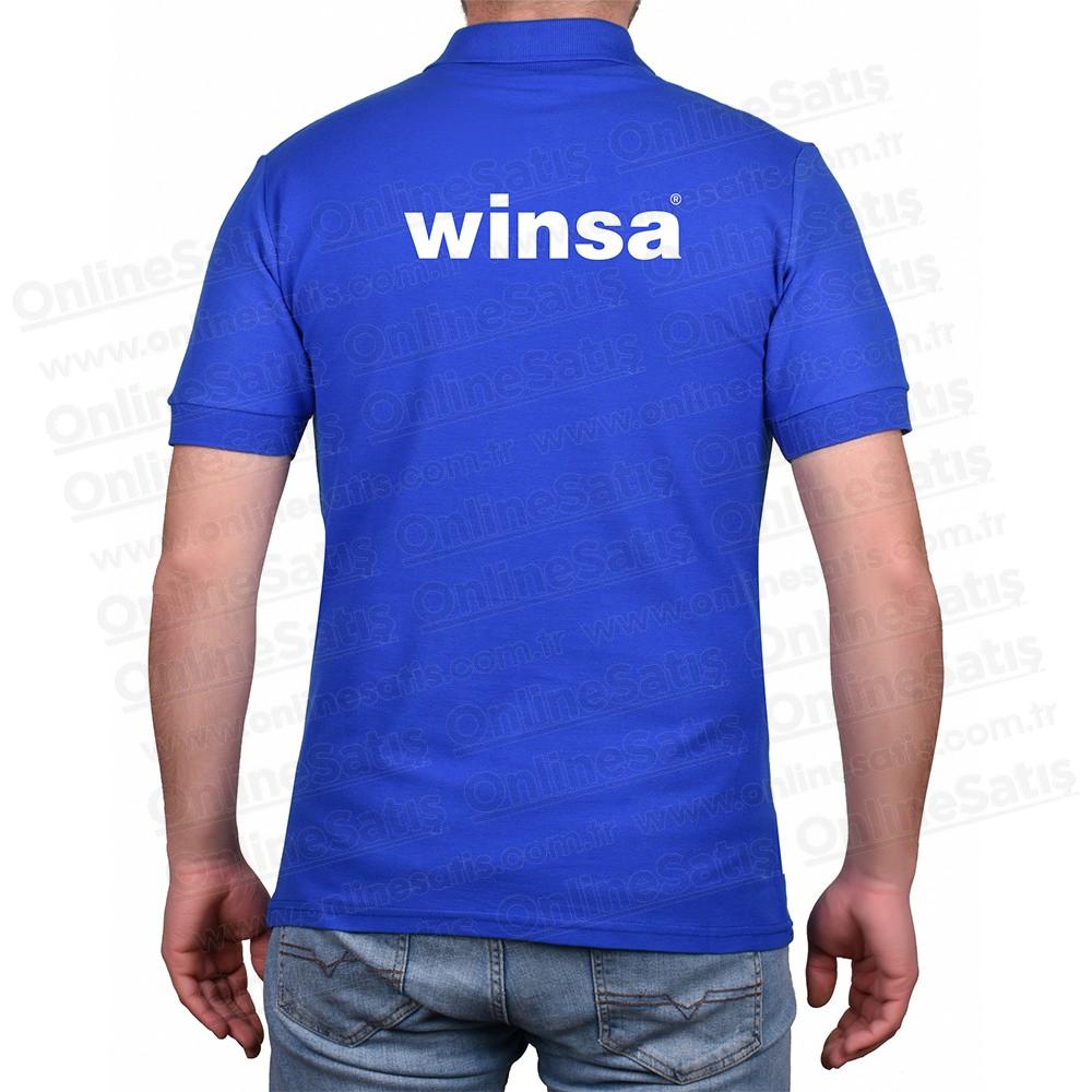 Promosyon Tişört Mavi Pamuklu Polo Yaka - Görsel 2