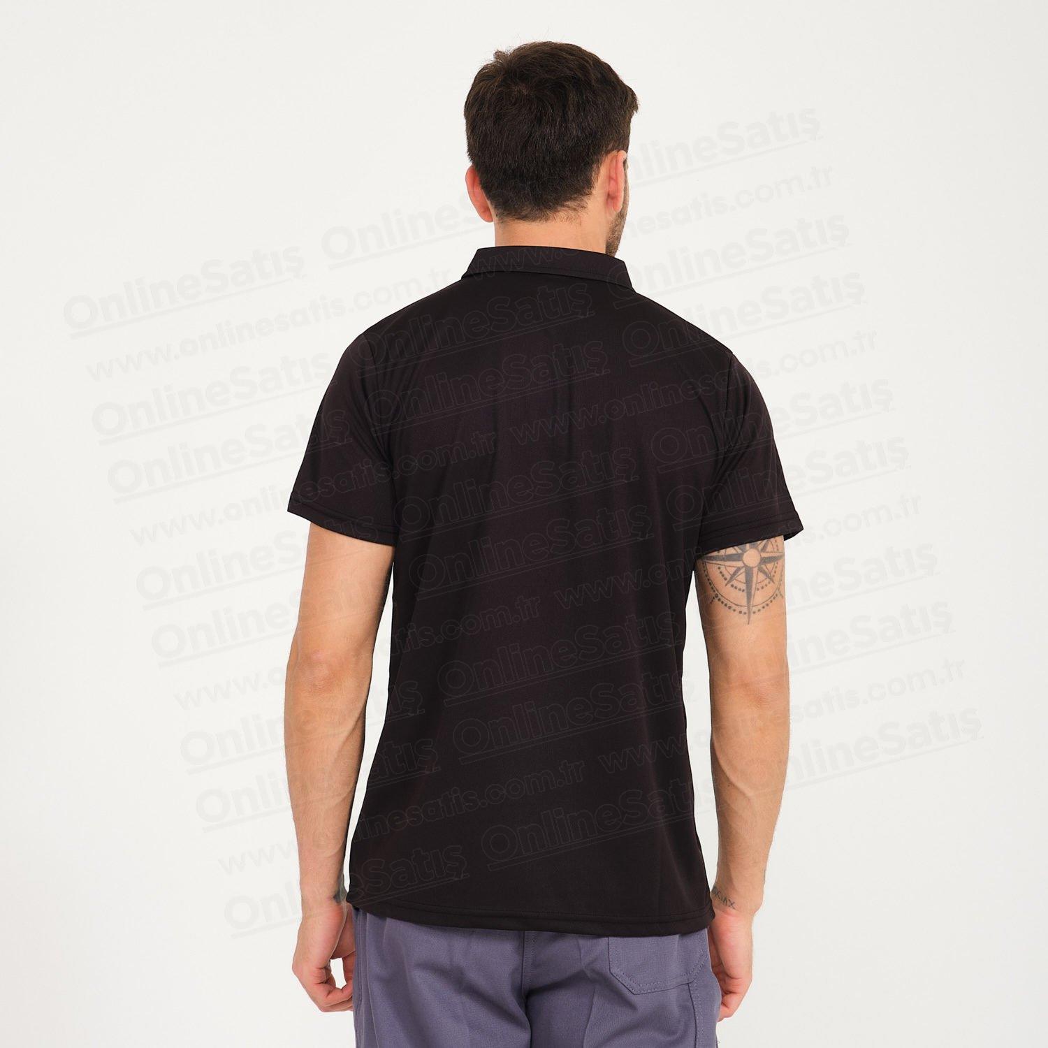 Mikro Polyester Polo Yaka Tişört Siyah 3 Mikro Polyester Polo Yaka Tişört Siyah - Görsel 3