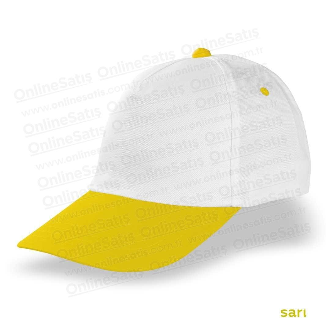 Polyester Şapka – Beyaz Gövde - Sarı Siper