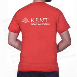 Alternative view of Promosyon Tişört Kırmızı Pamuklu Bisiklet Yaka