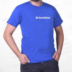 Promosyon Tişört Lacivert Pamuklu Bisiklet Yaka