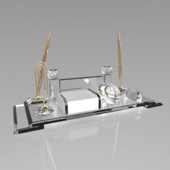 Kristal Masa İsimliği - Şeffaf Cam 40x15 cm