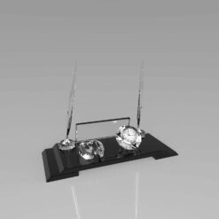 Kristal Masa İsimliği - Siyah Cam 12X29 cm