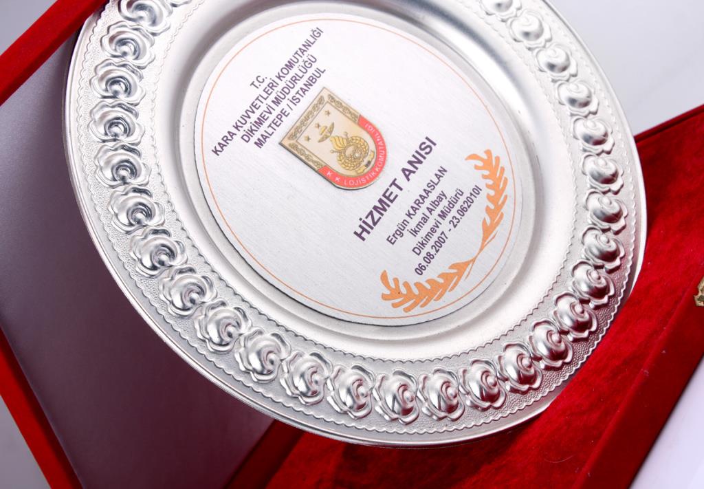 Askeri Jandarma Hizmet Anısı Metal Tabak Plaket 2 Askeri Jandarma Hizmet Anısı Metal Tabak Plaket - Görsel 2
