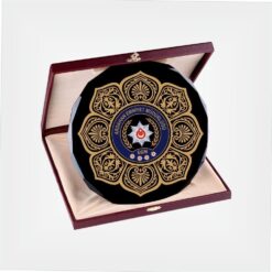 Deri Kutulu Polis Hizmet Anısı Cam Tabak Plaket