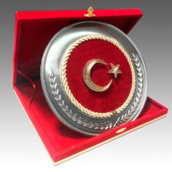 Alternative view of Ay Yıldız Türk Bayrak Filografi Hat Sanatı Gümüş Tabak Plaket
