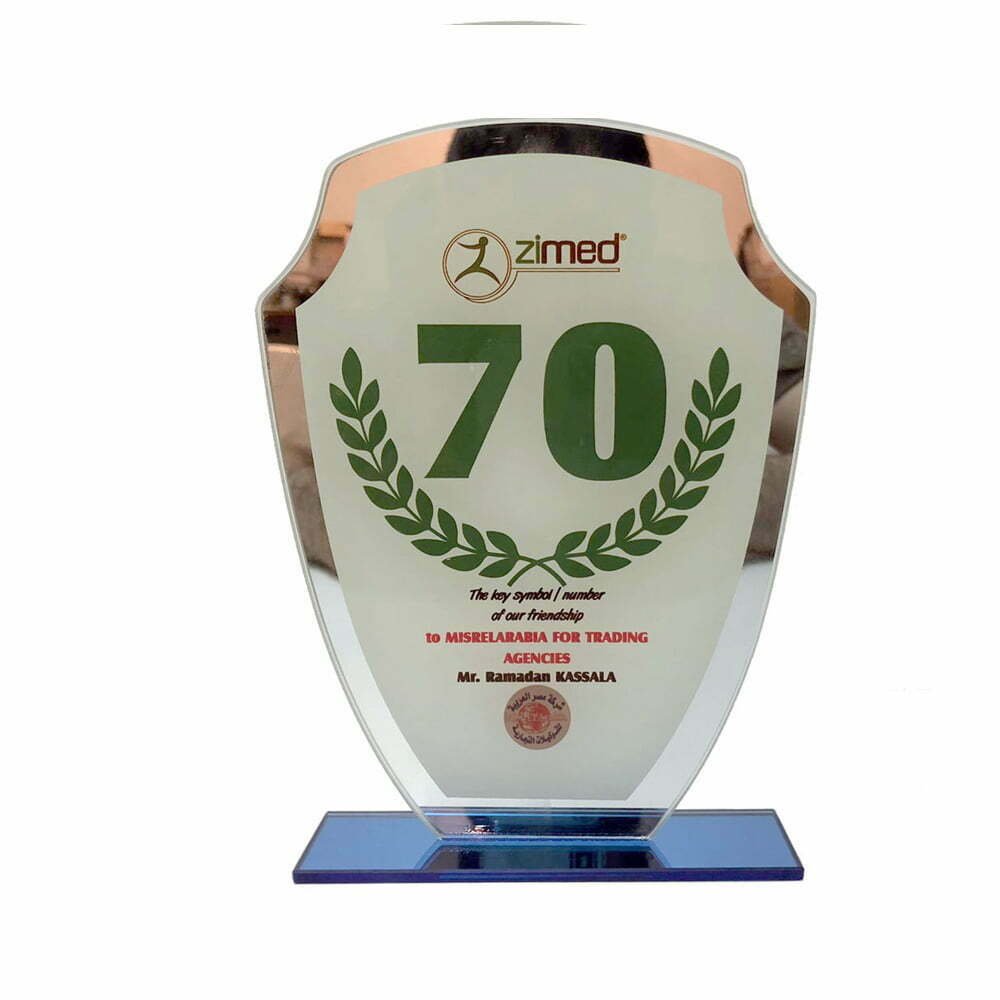 Cam Aynalı Kristal Plaket Kalkan