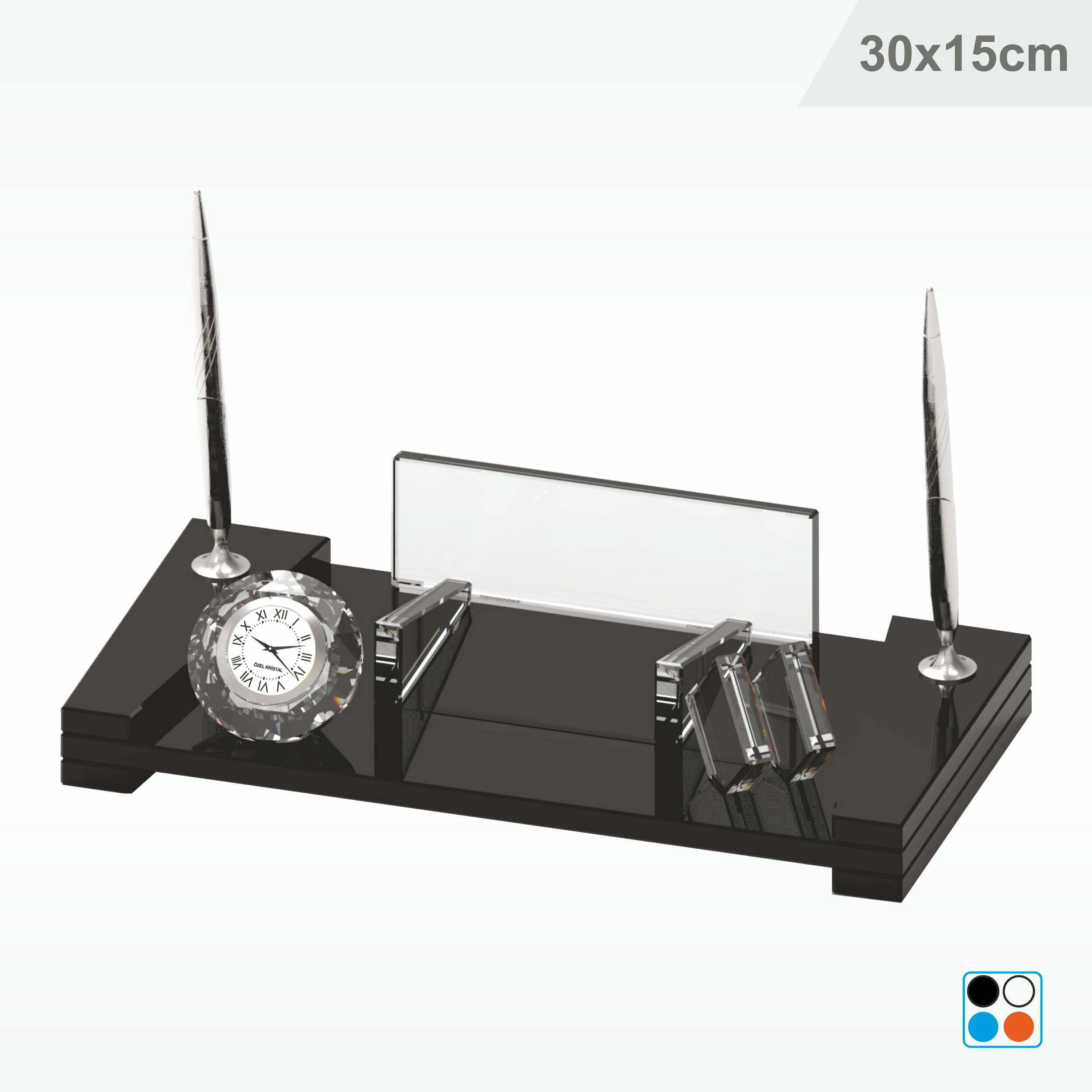 Kristal Masa İsimliği - Siyah Cam 12X29 cm 1 Kristal Masa İsimliği - Siyah Cam 12X29 cm