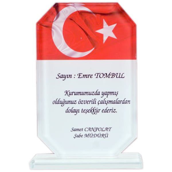 Kristal Plaket Dörtgen