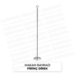 Alternative view of Özel Logolu Telalı (Simli) Makam Bayrağı ve Krom Makam Direği