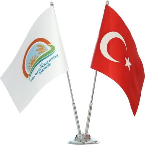 Özel Logolu İkili Masa Bayrağı (2 li) - Görsel 9