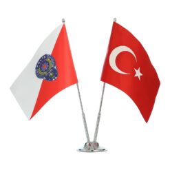 Özel Logolu İkili Masa Bayrağı (2 li)