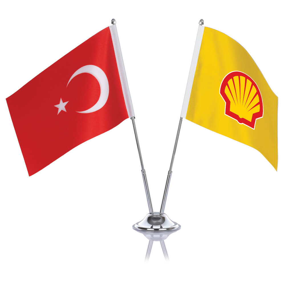 Özel Logolu İkili Masa Bayrağı (2 li) - Görsel 8