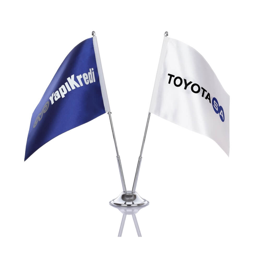 Özel Logolu İkili Masa Bayrağı (2 li) - Görsel 7
