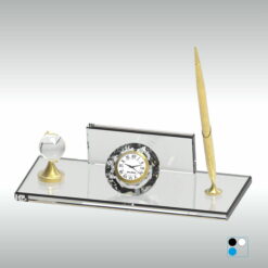 Kristal Masa İsimliği Şeffaf Cam Dünyalı 11x24 cm