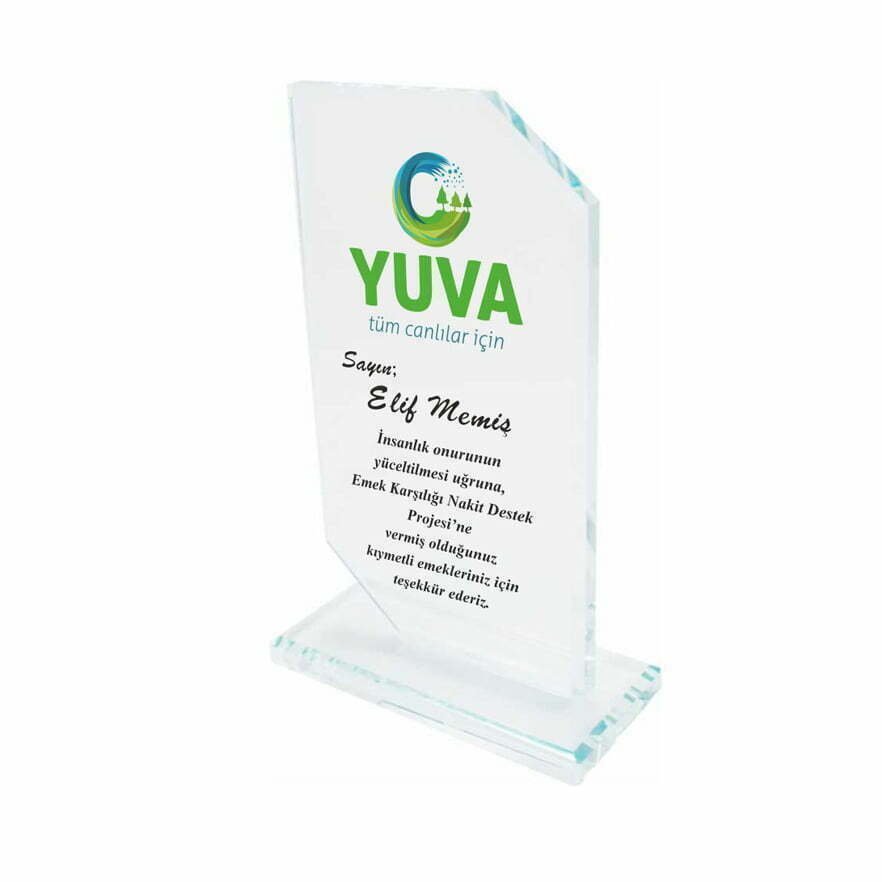 Şeffaf Kristal Plaket Opal 2 Şeffaf Kristal Plaket Opal - Görsel 2