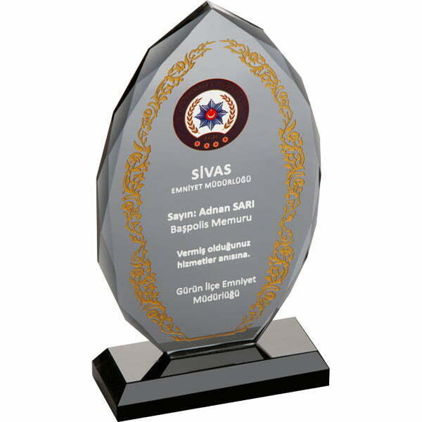 Polis Hizmet Anısı Kristal Plaket ŞLT-205 1 Polis Hizmet Anısı Kristal Plaket ŞLT-205