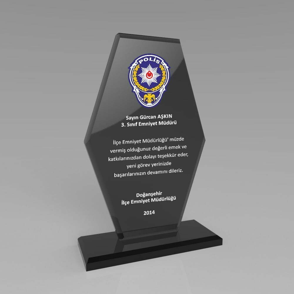 Polis Hizmet Anısı Kristal Plaket ŞLT-211 1 Polis Hizmet Anısı Kristal Plaket ŞLT-211