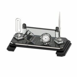 Alternative view of Kristal Siyah Cam Masa İsimliği Tutacaklı - 15x30 cm