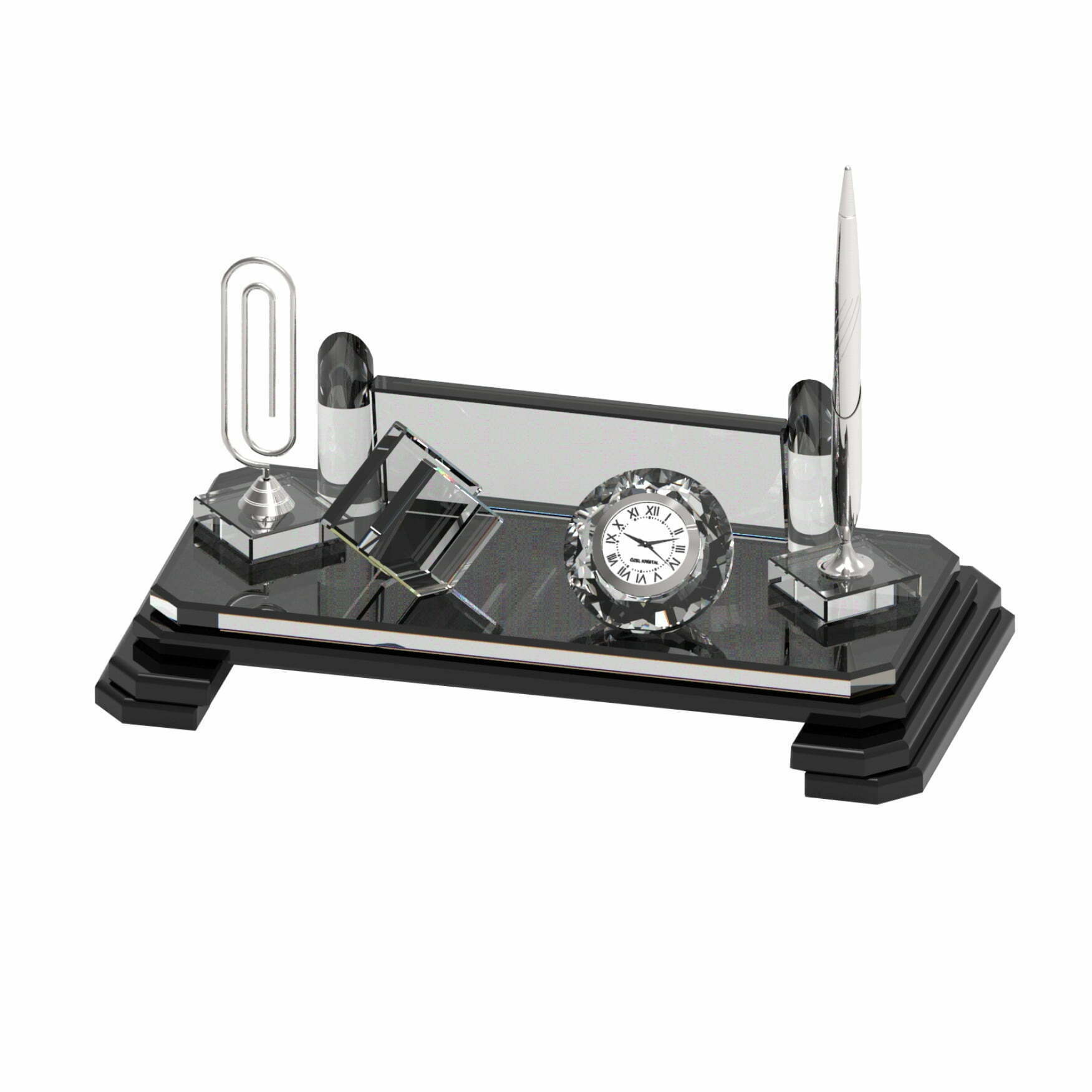 Kristal Siyah Cam Masa İsimliği Tutacaklı - 15x30 cm 2 Kristal Siyah Cam Masa İsimliği Tutacaklı - 15x30 cm - Görsel 2