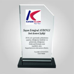 Şeffaf Kristal Cam Performans Plaketi