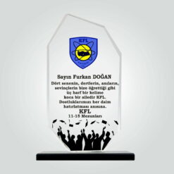 Şeffaf Kristal Cam Okul Mezunları Plaketi