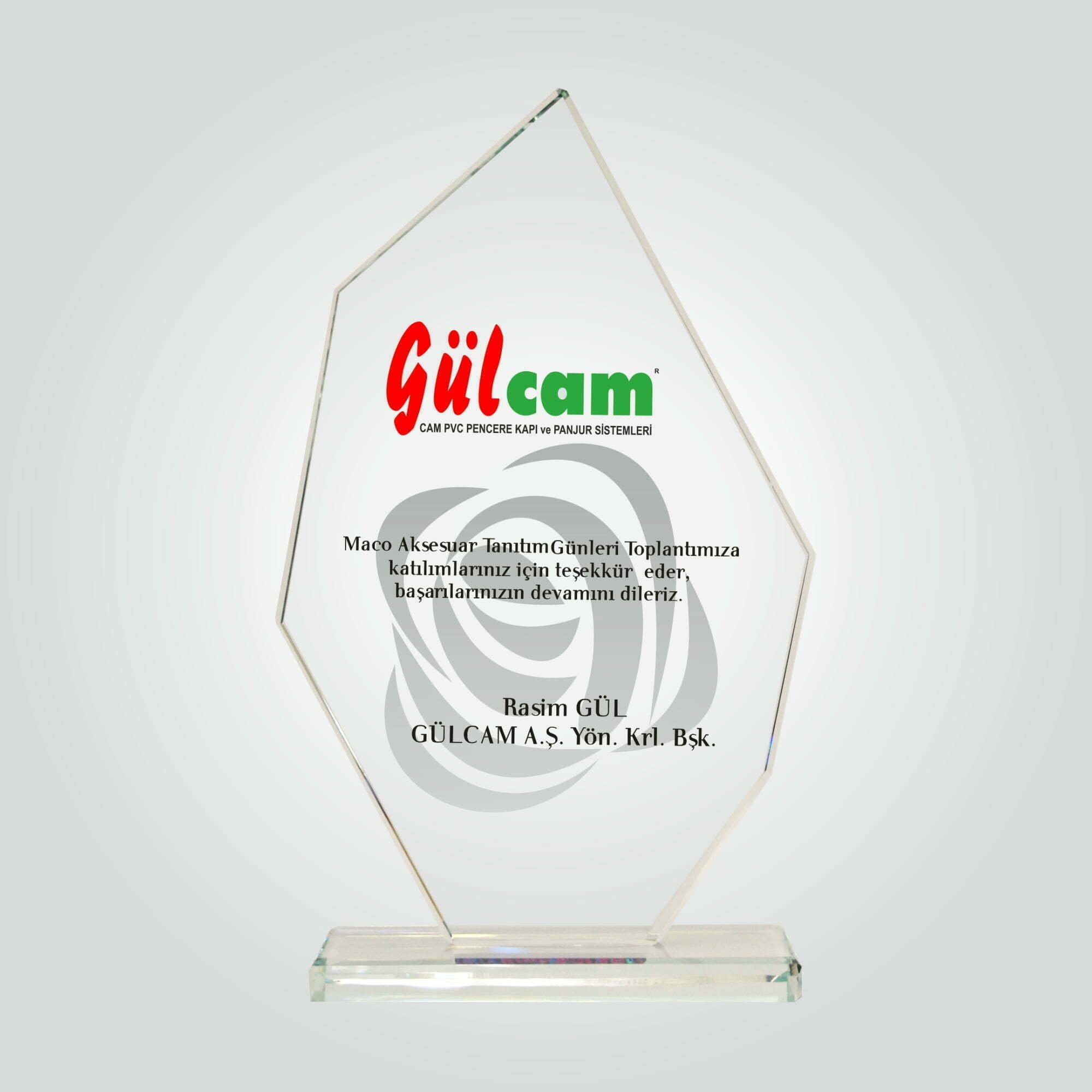 Şeffaf Kristal Cam Toplantı Katılım Plaketi 1 Şeffaf Kristal Cam Toplantı Katılım Plaketi