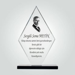 Şeffaf Kristal Cam Öğrenci Takdir Plaketi