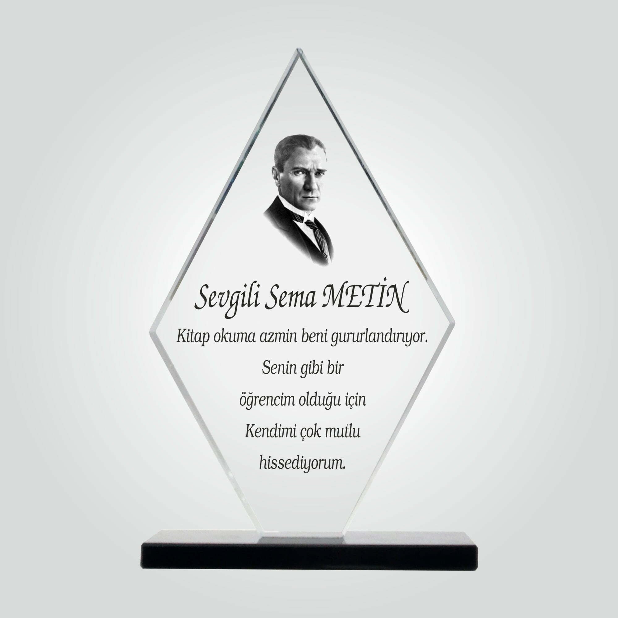 Şeffaf Kristal Cam Öğrenci Takdir Plaketi 1 Şeffaf Kristal Cam Öğrenci Takdir Plaketi