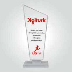 Şeffaf Kristal Cam Abonelik Teşekkür Plaketi